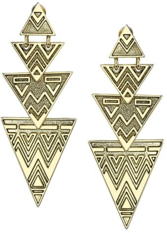 House Of Harlow Antiqued Tribal Drop Earrings - Lyst