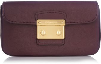 Miu Miu Madras Leather Clutch - Lyst