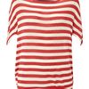 Wal-g Stripe Kimono Jersey Top in Red (coral) - Lyst