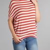 Wal-g Stripe Kimono Jersey Top in Red (coral) - Lyst