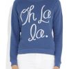 Zoe Karssen Oh La La Cottonblend Jersey Sweatshirt in Blue - Lyst