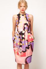 Asos Black Tulip Dress in Spot Print