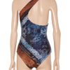 Balmain Printed Oneshoulder Swimsuit in Blue (navy) - Lyst