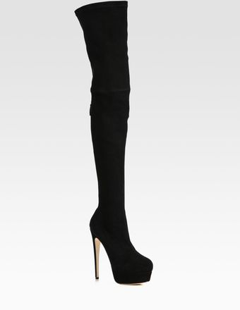 Brian Atwood Marilyn Suede Overtheknee Platform Boots - Lyst