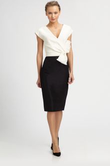 Carolina Herrera Silk Faille Dress - Lyst