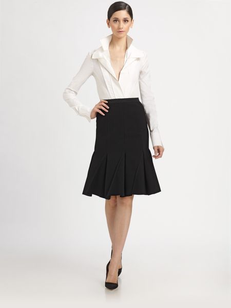 Donna Karan New York Spiral Pleated Skirt in Black - Lyst
