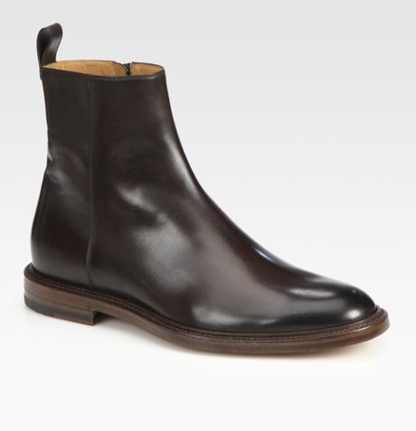 Gucci Cezanne Leather Bootie in Brown for Men - Lyst
