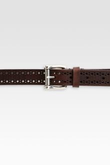 Gucci Perforated Leather Belt - Lyst