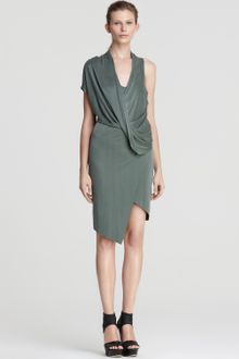 Helmut Lang Dress Wrap Effect with Drape Front - Lyst