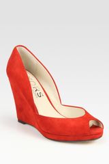 Kors By Michael Kors Vail Suede Peep Toe Wedges
