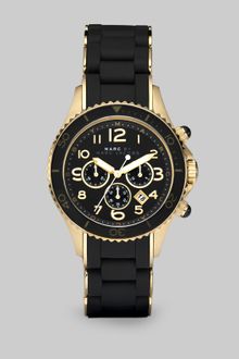 Marc By Marc Jacobs Silicone Rose Goldtone Ip Stainless Steel Chronograph Watch - Lyst