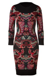 McQ by Alexander McQueen Blackredgreen Patterned Knit Dress - Lyst