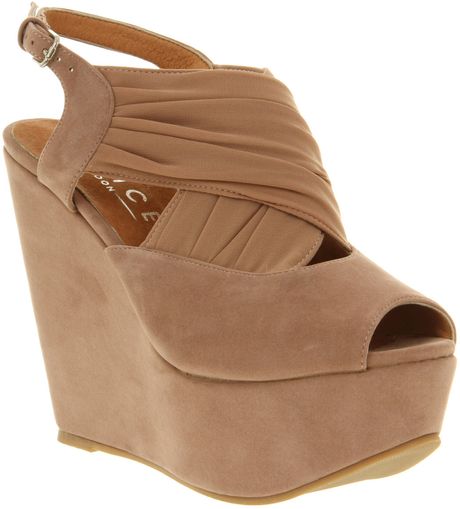 Office Worship My Wedge Nude Microfibre in Beige (nude) - Lyst