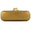 Alexander Mcqueen Metallic Stone Twin Skull Box Clutch in Gold - Lyst
