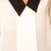 Asos Collection Asos Blouse with Pintucks and Contrast Collar in White (cream) - Lyst