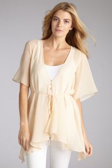 Elizabeth And James Light Pink Silk Chiffon Adeline Wrap Blouse - Lyst