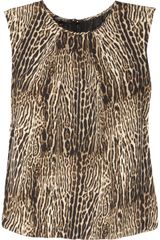 Giambattista Valli Leopardprint Silkcharmeuse Silk Top