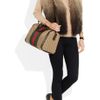 Gucci Vintage Web Boston Monogrammed Canvas Tote in Brown (beige) - Lyst