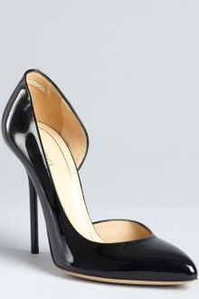 Gucci Black Patent Leather Pointed Toe Dorsay Pumps - Lyst