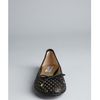 Jimmy Choo Black Perforated Leather Walsh Bow Embellished Flats in Black - Lyst