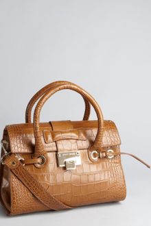 Jimmy Choo  Croc Embossed Leather Rosalie Crossbody Satchel - Lyst