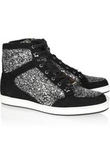 Jimmy Choo Tokyo Glitterfinished Suede Sneakers