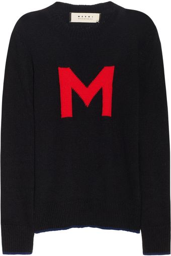 Marni Mintarsia Wool Blend Sweater - Lyst