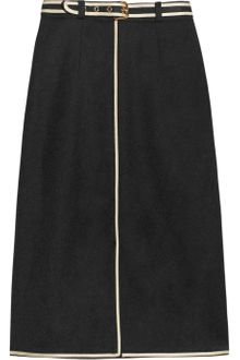 Marni Aline Belted Twill Skirt - Lyst
