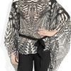 Roberto Cavalli Printed Silk Chiffon Top in Gray (white) - Lyst