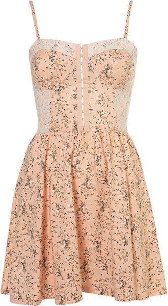 Topshop Floral Lace Flippy Tunic - Lyst