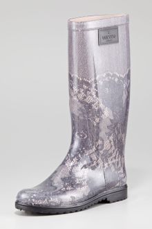 Valentino Laceprint Rain Boot - Lyst