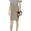 Valentino Woven Silk Pencil Skirt in Gray (taupe) - Lyst