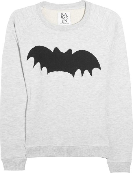 Zoe Karssen Bat Cottonblend Jersey Sweatshirt in Gray - Lyst