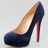 Christian Louboutin Bianca Suede Platform Pump in Blue (navy) - Lyst