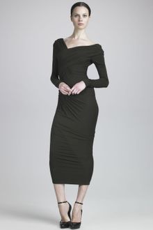 Donna Karan New York Offshoulder Tealength Jersey Dress - Lyst