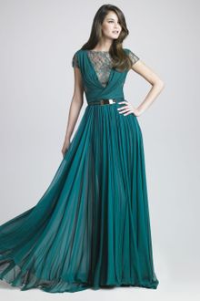 Elie Saab Lattice Chiffon Gown - Lyst