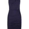 Halston Heritage Wrapeffect Ruched Jersey Dress in Blue (midnight) - Lyst