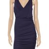 Halston Heritage Wrapeffect Ruched Jersey Dress in Blue (midnight) - Lyst