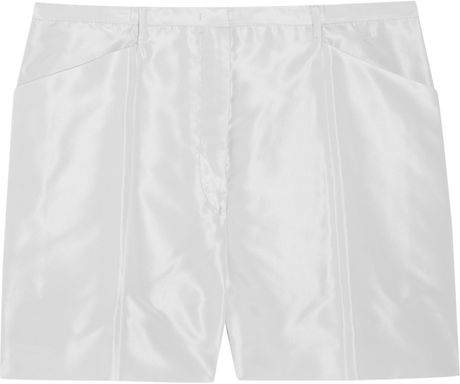 Jil Sander Silkblend Crepe Shorts in Gray - Lyst