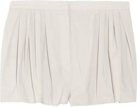Jil Sander Pleated Wool Shorts in Gray - Lyst