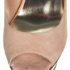 Letitia Letitia Metallic Peep Sandals in Beige (nude) - Lyst
