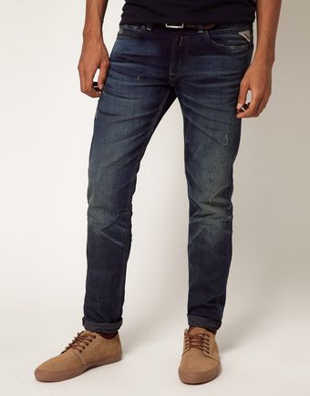 Replay  Jeto Lazerblast Low Rise Slim Fit Jeans - Lyst