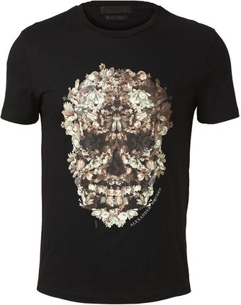 Alexander McQueen Cotton Tshirt with Floral Skull Motif - Lyst