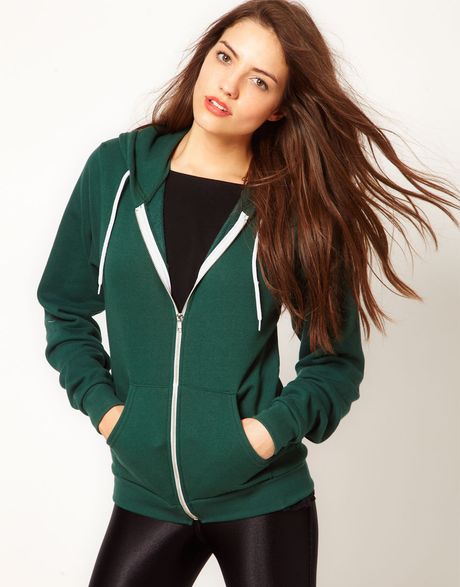 American Apparel Hoodie in Green (forestgreen) - Lyst