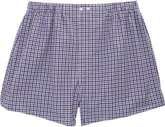 Barneys New York Check Boxers - Lyst