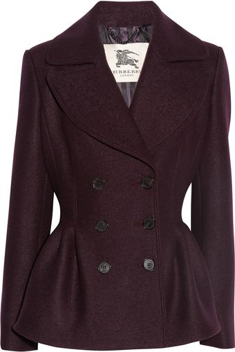 Burberry Felted Wool Peplum Jacket - Lyst