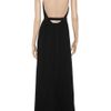 Halston Heritage Pleated Chiffon Halter Neck Gown in Black - Lyst