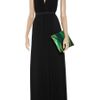 Halston Heritage Pleated Chiffon Halter Neck Gown in Black - Lyst