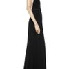 Halston Heritage Pleated Chiffon Halter Neck Gown in Black - Lyst