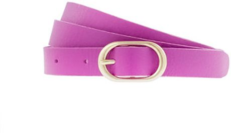 J.crew Leather Roundbuckle Belt in Purple (bright fuchsia) - Lyst